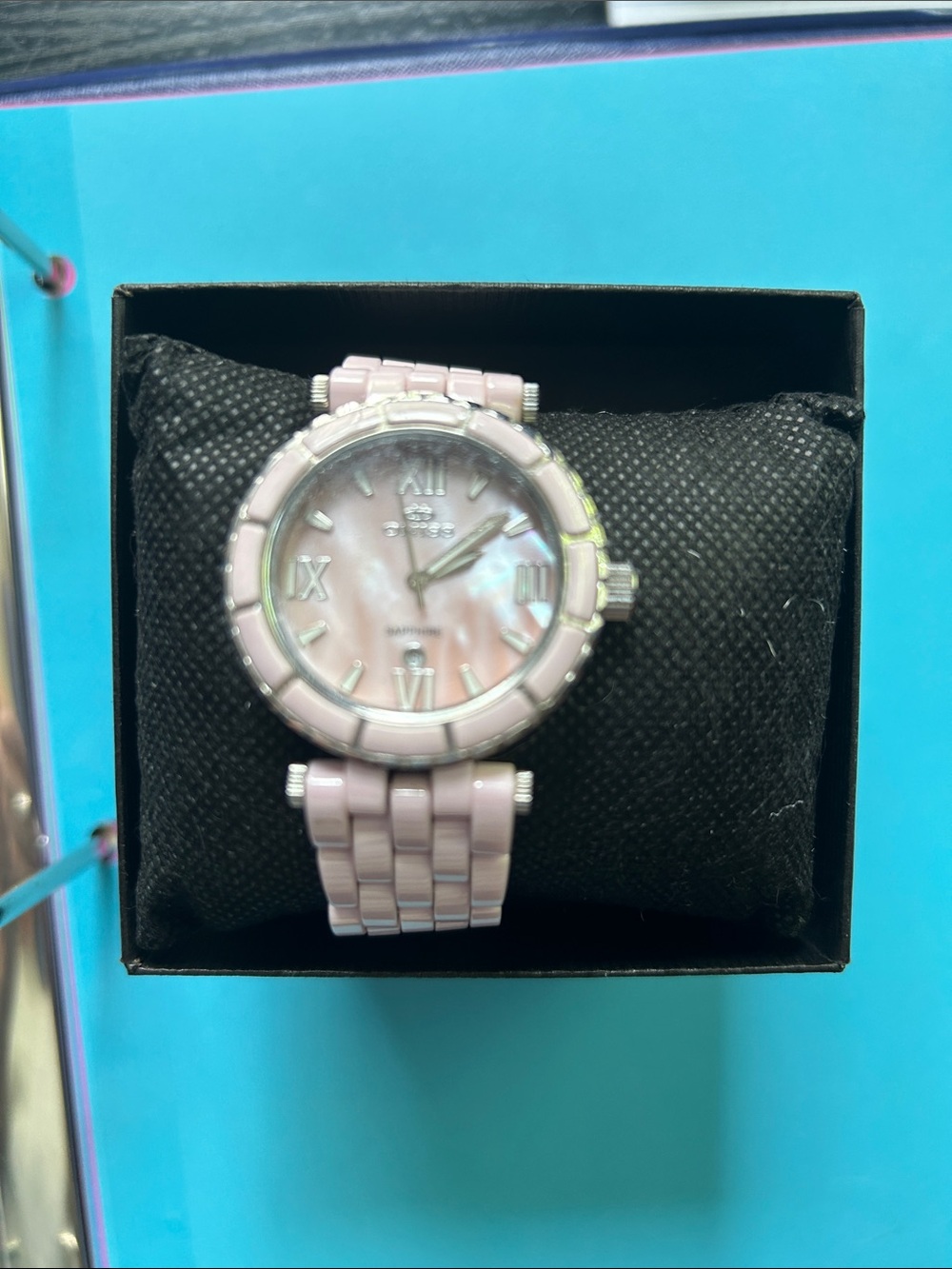 Women’s Pink Ceramic Bracelet Watch - Oniss Paris with new battery